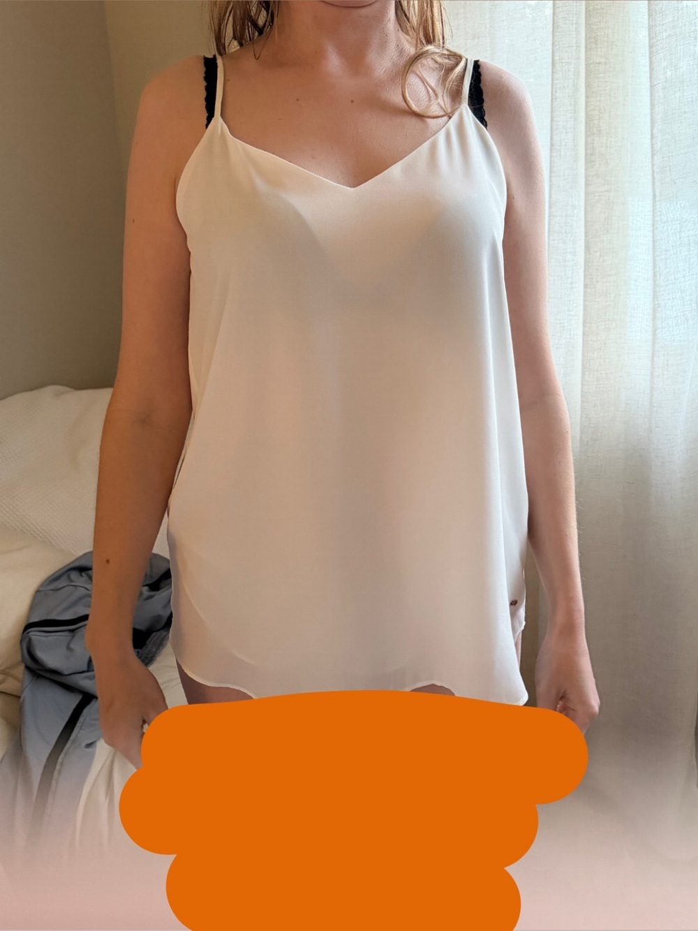 Tommy Hilfiger Cream V-Neck Satin Camisole